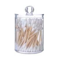 Cotton swab makeup cotton jewelry storage box/round acrylic storage jar/transparent dust-proof hairpin storage box ready for sale  Multicolor