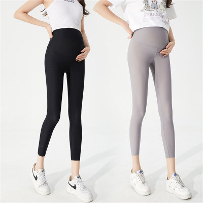 Summer thin pregnant women shark pants large elastic breathable pregnant mother belly support leggings pregnancy seamless yoga Barbie pants