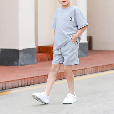 2-piece Toddler Girl Solid Color Letter Pattern Short Sleeve T-shirt & Matching Shorts