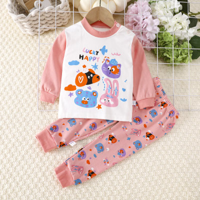 2-piece Toddler Girl Pure Cotton Unicorn Printed Long Sleeve Top & Matching Pants