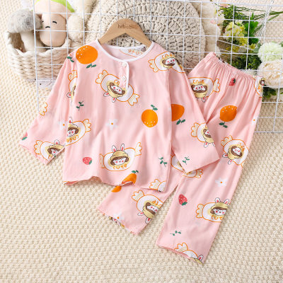 2-piece Toddler Girl Allover Candy and Orange Printed Long Sleeve Top & Matching Pants