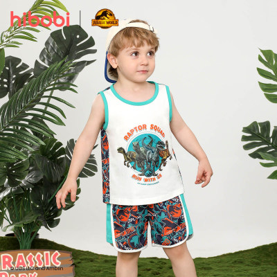 Jurassic World × hibobi Boy Baby Dinosaur Print Sports Vest Suit