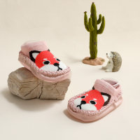 Rutschfeste Baby-Socken aus reiner Baumwolle im Cartoon-Tier-Stil  Pink