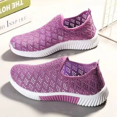Summer cloth shoes for women, hollow mesh breathable casual shoes, soft bottom mesh shoes, flat bottom mother shoes