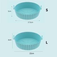 Air fryer silicone baking tray foldable round baking tray  Green