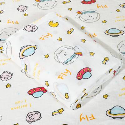 طفل الخيزران القطن طبقة مزدوجة الشاش التفاف الكرتون غطاء منشفة حمام بطانية نوع ألياف الخيزران القطن حديثي الولادة