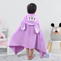 Bunny coral fleece children's bath towel hooded cape  Multicolor