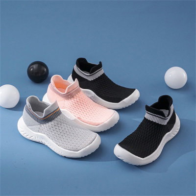 Toddler Solid Color Fly Knit Slip-on Sneakers