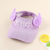 Sombrero de visera con patrón de letras estilo columpio de color sólido para niños  Púrpura