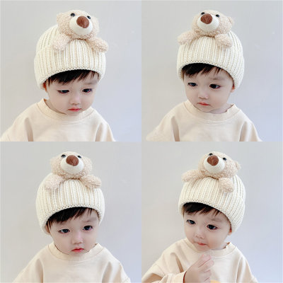 قبعة صوفية جميل نمط الدب للأطفال