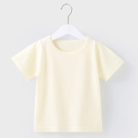 Modal tops baby short-sleeved summer half-sleeved tops summer thin men and women baby clothes ice silk cool  Yellow
