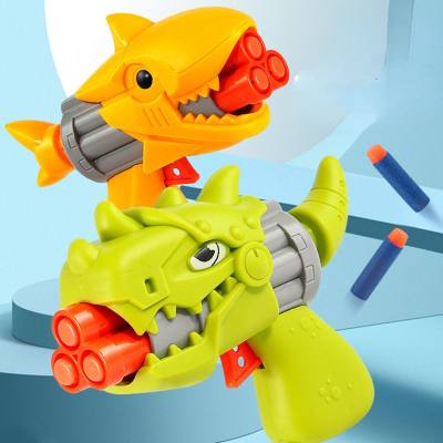 Brinquedo de ejeção de crianças com arma de bala macia de ejeção de dinossauro
