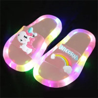 Children's Glowing Unicorn Crystal Slippers  Pink