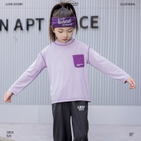 Children's summer sun protection T-shirts boys sports quick-drying long-sleeved T-shirts girls anti-ultraviolet ice bottoming shirts  Purple