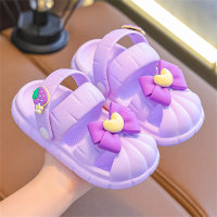Sandalias zuecos infantiles con lazo  Púrpura