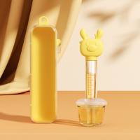 Baby medicine feeder cartoon dropper silicone with scale  Yellow
