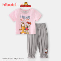 hibobi x Garfield طفل صغير بنات لطيف عارضة طباعة بولكا نقطة توب + سروال - Hibobi