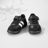 Toddler Color-block Stripe Velcro Sneakers  Black