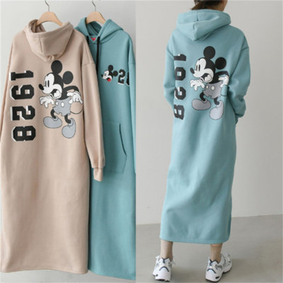 Mickey Mouse Print Hoodie Dress