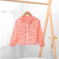 Children's sun protection clothing pure cotton summer spring and summer thin breathable children's clothing girls boys jacket sun protection clothing  Pink