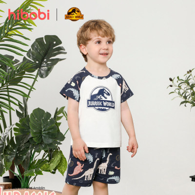 Jurassic World × hibobi baby Dinosaur Print Navy Suit