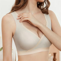 Pregnant women nursing bras cross feeding breasts during pregnancy without steel rings high elastic thin comfortable pregnant women underwear  White