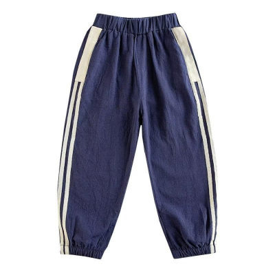 Pantaloni antizanzare da ragazzo Pantaloni casual per bambini in cotone e lino leggeri