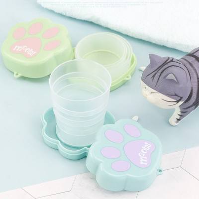 Cartoon cat claw foldable cup telescopic cup portable water cup