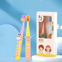 Lindo cepillo de dientes de dibujos animados para niños de cerdas suaves, paquete de 2, colores aleatorios  Multicolor