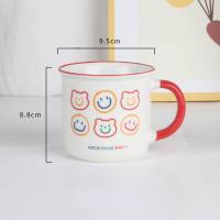 Cute simple cartoon smiling face high-value children's ceramic cup  Multicolor