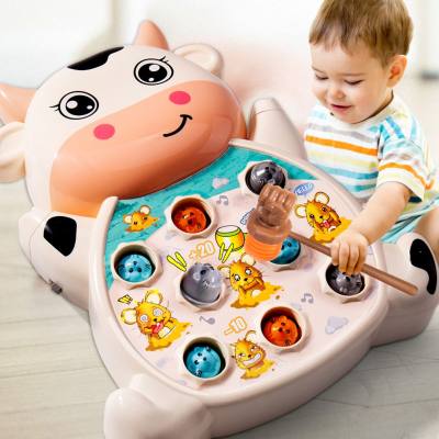 Children's educational electric whack-a-mole cow model