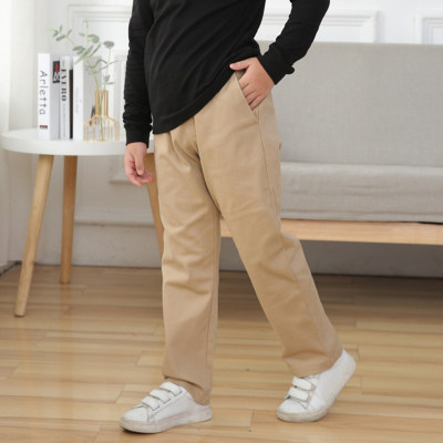 Kid Boy Solid Color Elasticized Straight Pants