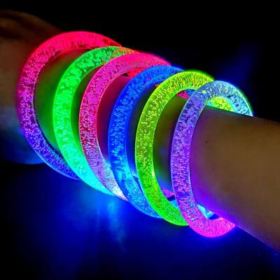 Bracelet lumineux en acrylique, bracelet lumineux LED, jouets pour enfants