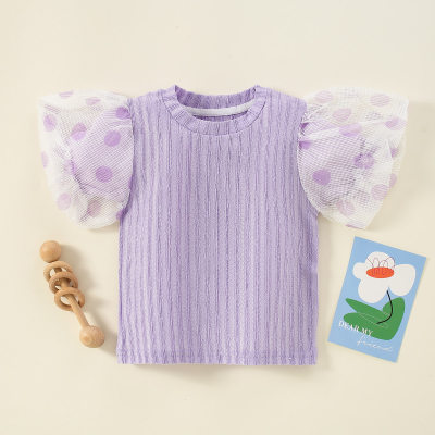 Toddler Girl Casual Cute Solid Color T-Shirt