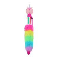 Children's unicorn plush click ballpoint pen  Multicolor