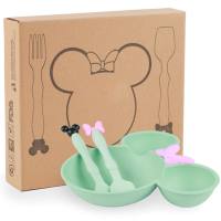 Ensemble de bols de dessin animé en paille de blé, vaisselle pour enfants, bol, fourchette, cuillère, assiette mignonne pour enfants de la maternelle  Multicolore