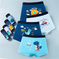 Summer children's boys' boxer briefs class a pure cotton full cotton medium and large children's baby shorts  Blue