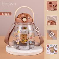 Big belly cup children's water cup high appearance large capacity straw cup male and female students tons of kettles  Multicolor