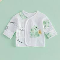 Newborn baby four seasons bottoming newborn baby double layer belly protection anti-scratch half back clothes baby autumn clothes underwear tops  Multicolor