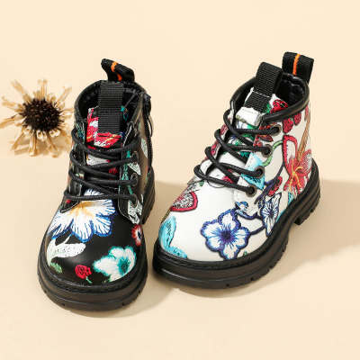 Toddler Allover Floral Pattern Martin Boots