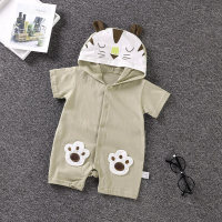 Newborn baby animal crawling clothes baby spring and autumn cotton jumpsuit baby autumn clothes warm clothes pajamas crawling clothes  Gray