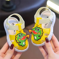 Sandales Velcro à motif dinosaure pour enfants  Jaune