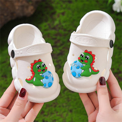Children's dinosaur non-slip toe hole slippers