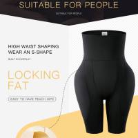 Women's high waist tummy control pants with buttocks and hips, waistband and padded fake buttocks, hip lifting pants, postpartum body shaping underwear  Black