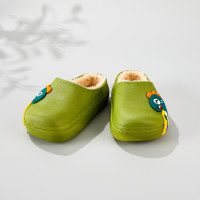 Toddler Dinosaur Style Water-proof Fleece-lined Close Toed Slippers  Green