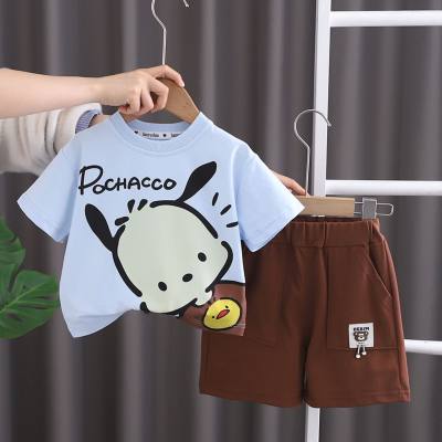 Children's clothing boys round neck summer suit new style baby 1-5 years old summer clothing children's short sleeve two-piece suit