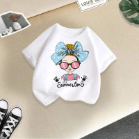 Cross-border children's clothing 2023 summer new products children's short-sleeved T-shirts for boys and girls fashionable round neck tops baby half-sleeved cotton  White