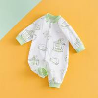Baby-Overall für vier Jahreszeiten, reine Baumwolle, ohne Knochen, Neugeborenen-Bademantel, langärmeliger Strampler, Neugeborenen-Kleidung  Mehrfarbig