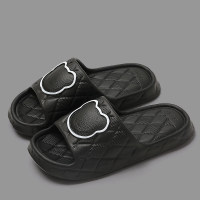 Slippers women summer home indoor bathroom bath non-slip ea household sandals  Black