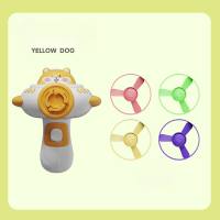 Cross-border cartoon flying saucer gyroscope gun bamboo dragonfly ejection rotating gyroscope luminous flying disc two-in-one toy gun  Multicolor